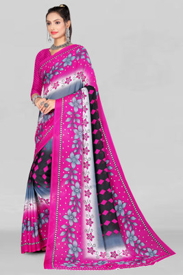 Leelavati Polka Print Bollywood Georgette Saree(Multicolor)