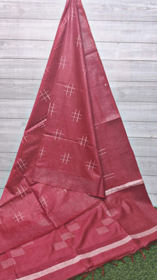 Zafreen Handloom Self Design Bhagalpuri Cotton Silk Saree(Maroon)