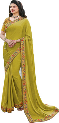 ROOP SUNDARI SAREES Solid/Plain, Digital Print Bollywood Pure Silk Saree(Light Green)