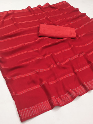 Anand Sarees Embellished Daily Wear Satin Saree(Red)