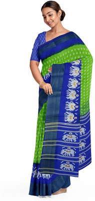 Saadhvi Printed Kalamkari Art Silk Saree(Green)