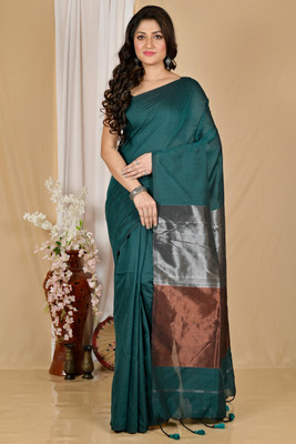 Kridhat Embellished Handloom Cotton Blend Saree(Multicolor)