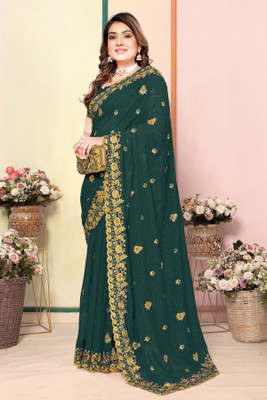 Radheradhey Georgette Embroidered Blouse Material