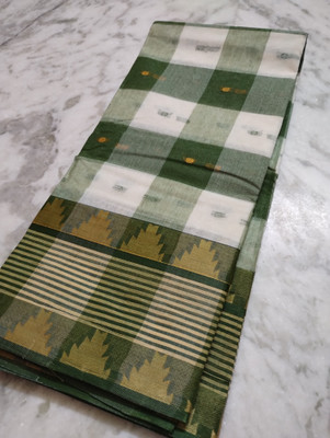 Dutta Self Design Tant Pure Cotton Saree(Multicolor)