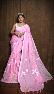 SATVASHIV Printed Daily Wear Linen Saree(Multicolor)