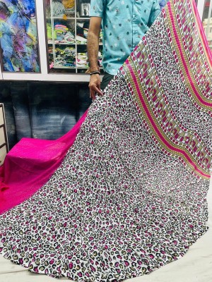 Sitanjali Printed, Paisley Bollywood Georgette Saree(Pink)
