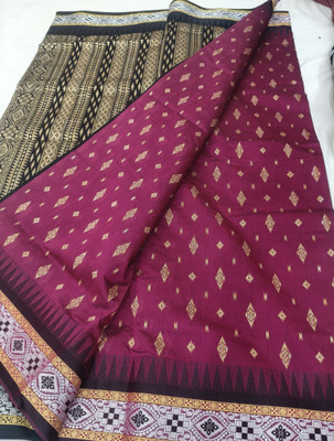 NISA silk creation Woven Sambalpuri Pure Cotton Saree(Pack of 2, Pink)