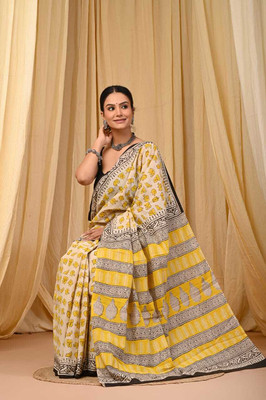 CRAFTWELL Self Design Handloom Pure Cotton Saree(Multicolor)