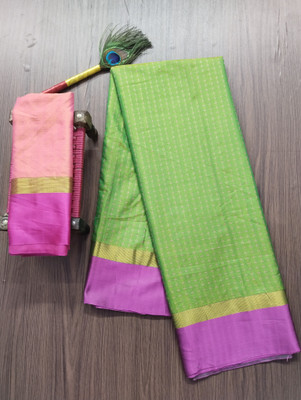 Gajal Printed Gadwal Pure Silk, Art Silk Saree(Green)