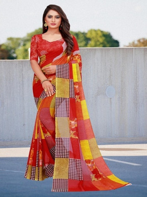 Suali Printed Bollywood Georgette Saree(Multicolor)