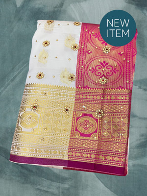 Zulfa Creation Self Design Banarasi Cotton Silk Saree(Red)