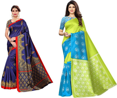 SVB Sarees Printed Bollywood Art Silk Saree(Multicolor)