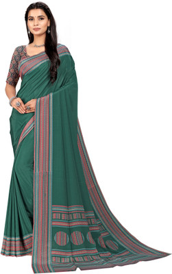 Vimla Printed Bollywood Crepe Saree(Green)