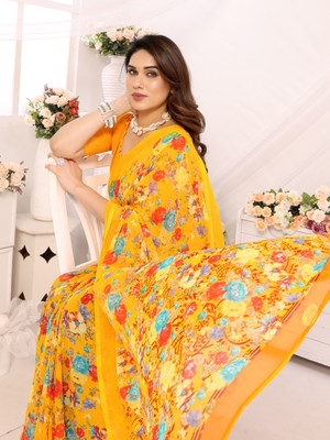 TTH Printed Bollywood Georgette Saree(Multicolor)