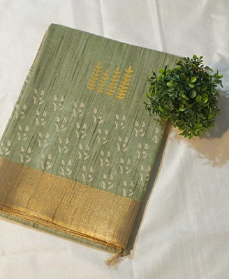 Ahliya Self Design Banarasi Pure Silk Saree(Light Green)