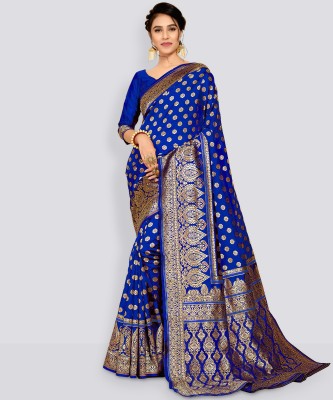 Kedar Fab Woven Banarasi Jacquard Saree(Light Blue)