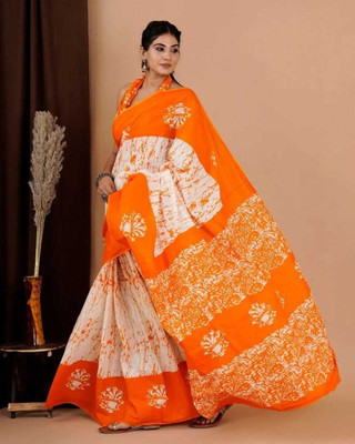 Geeta Store Printed Banarasi Chanderi Saree(Multicolor)
