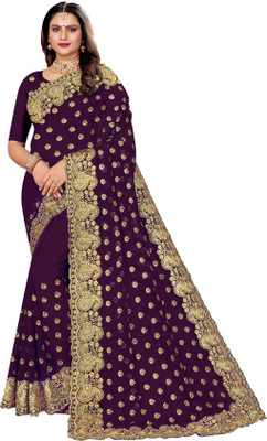 Jeel Fashion Embroidered Bollywood Georgette Saree(Purple)