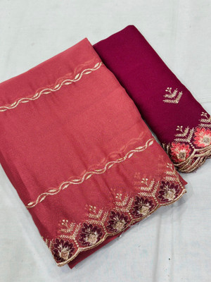 KONICA FAB Embellished Bollywood Georgette Saree(Orange)