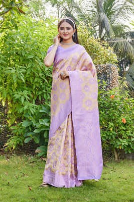 MANJULA SAREE Woven Banarasi Cotton Silk Saree(Beige)