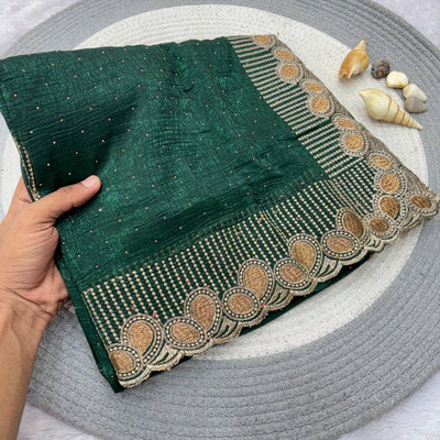 Zivastra Embroidered, Printed Banarasi Organza, Georgette Saree(Yellow, White)