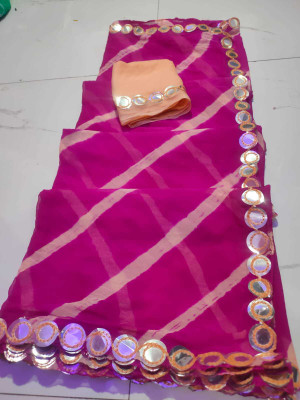 NeeLKANTH ENTERPRISE Printed Bandhani Chiffon Saree(Pink)