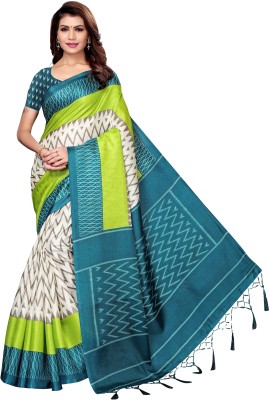 YASHIKA Printed Daily Wear Art Silk Saree(White)