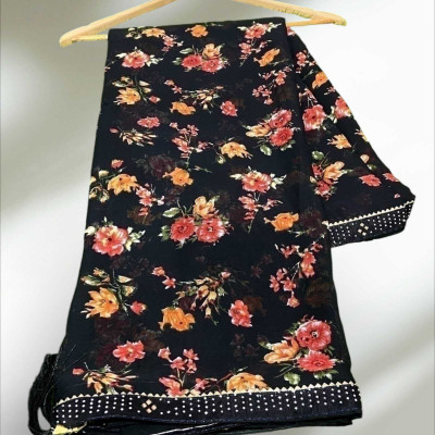 AGV Printed Bandhani Chiffon Saree(Multicolor)