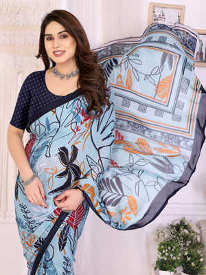 HITESH ENTERPRISE Floral Print Daily Wear Georgette Saree(Blue)