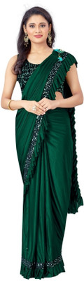 EyeBogler Self Design Bollywood Art Silk Saree(Black)