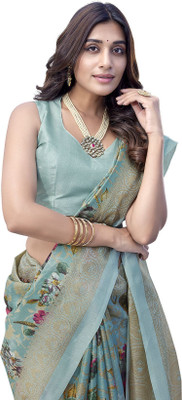 Priyashi Printed Bollywood Art Silk Saree(Blue)