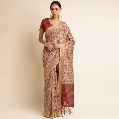 Tasrika Digital Print Banarasi Silk Blend Saree(Red)