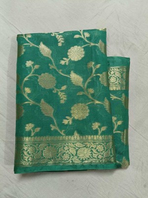 Muskan Fashion House Woven Banarasi Silk Blend Saree(Light Green)