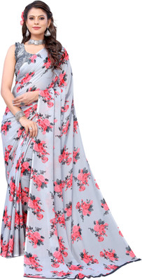 YASHIKA Printed Bollywood Georgette Saree(Grey)