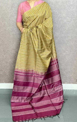govind handloom Solid/Plain Bollywood Silk Blend Saree(Multicolor)