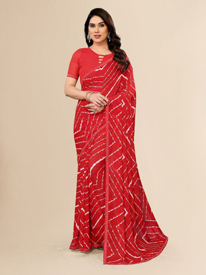 Moda Rapido Printed Bollywood Georgette Saree(Red)