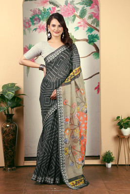 Handsel Woven Banarasi Jacquard, Silk Blend Saree(Black)