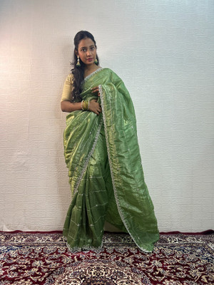 Beautiful Collection Printed Daily Wear Pure Silk Saree(Green)