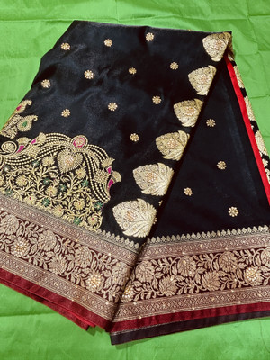 SHOPEEZY TEX FAB Woven Banarasi Art Silk Saree(Black)