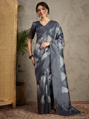 ANOUK Self Design Maheshwari Cotton Silk Saree(Pack of 2, Grey)