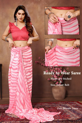 KCF Printed Bollywood Georgette Saree(Pink)