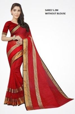 Saadhvi Woven Kanjivaram Pure Silk Saree(Red)