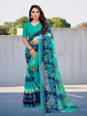 Suali Printed Bollywood Georgette Saree(Multicolor)