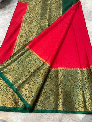 MT textiles Woven Handloom Pure Silk Saree(Multicolor)