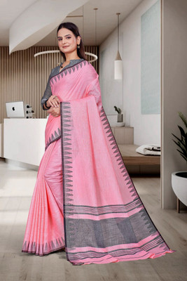 Feminista Self Design, Woven Daily Wear Cotton Silk Saree(Pink)