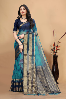 Aarunika SKT Printed Bollywood Art Silk Saree(Blue)