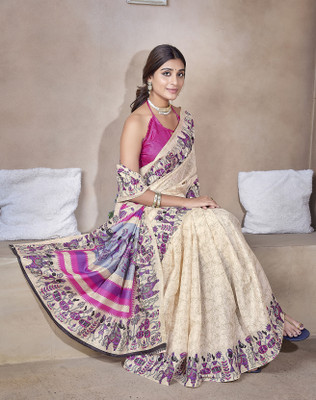 YASHIKA Printed Daily Wear Art Silk Saree(Pink)