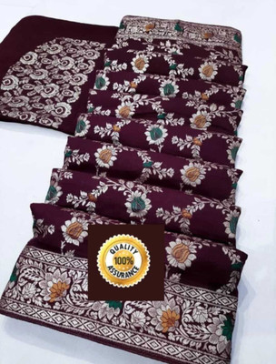 Laksh Woven Banarasi Art Silk Saree(Purple)