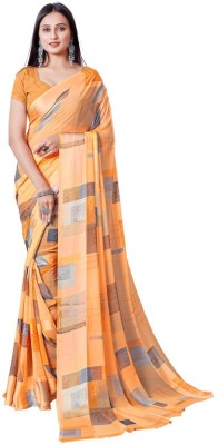 Sanjana Silk Color Block Bollywood Georgette Saree(Orange)