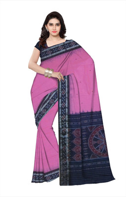 DK FASHION Self Design Sambalpuri Pure Cotton Saree(Pink)